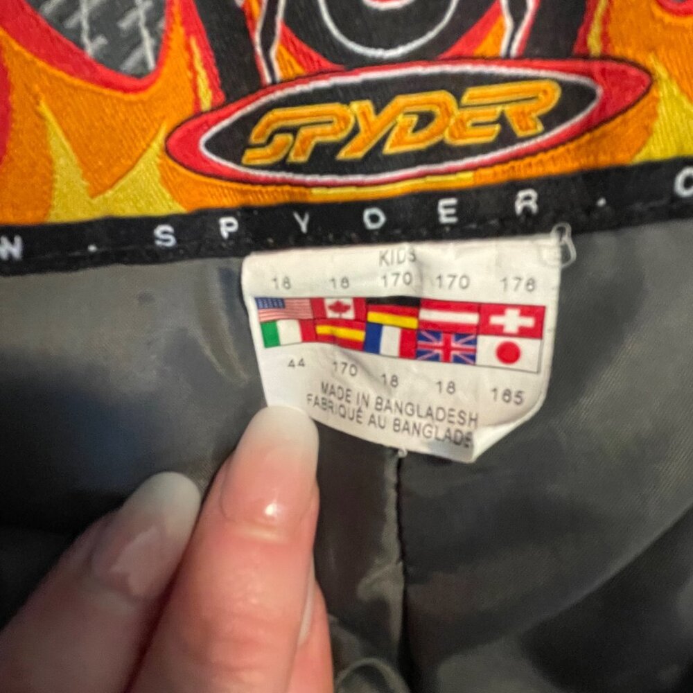 Spyder Boys Vintage Ski Pants Black Red Size 18 Winter Sport Medium - Picture 8 of 11